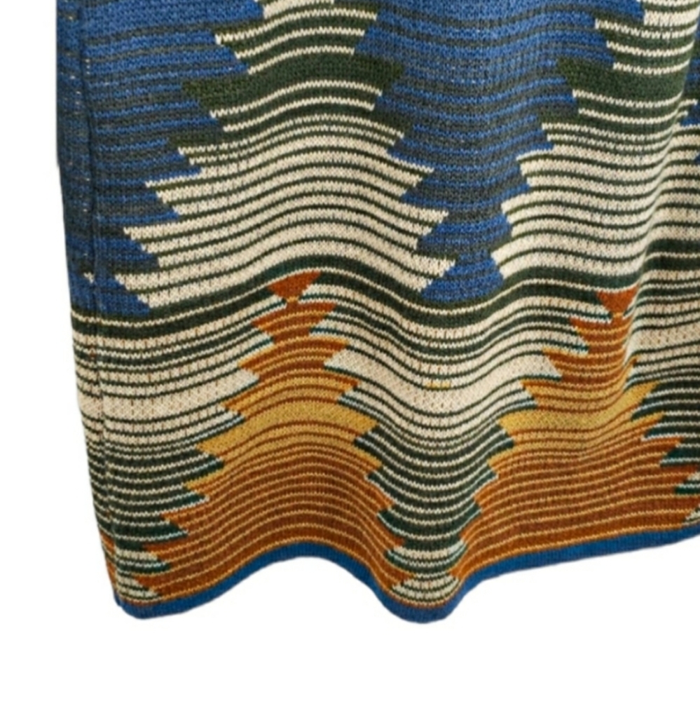 Wrangler Vintage 70s Western Cowichan Colorful Mixed Media Tribal Knit Sweater - Picture 11 of 15